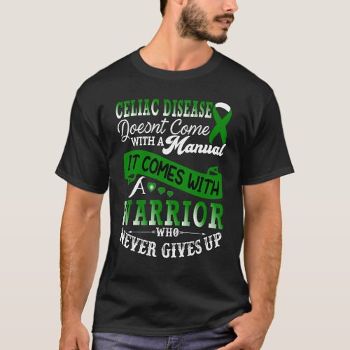 Celiac Disease Warrior Green Ribbon Support T_Shirt