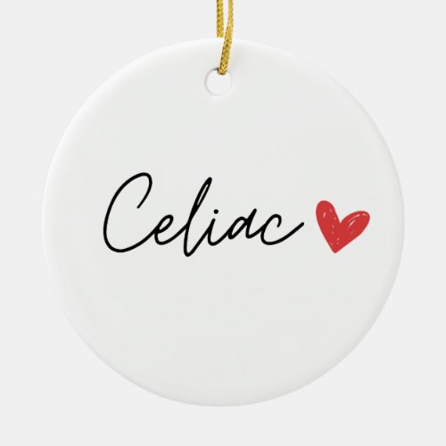 Celiac Heart Ceramic Ornament