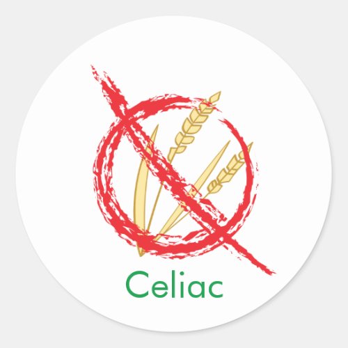 Celiac or Gluten Free Medic Alert Classic Round Sticker