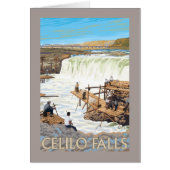 Celilo Falls Fishing Vintage Travel Poster (Front)