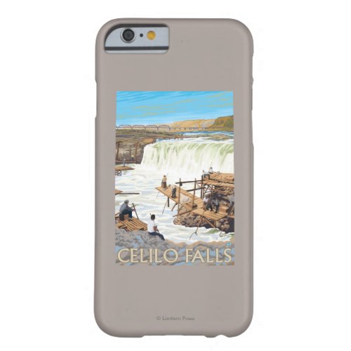 Celilo Falls Fishing Vintage Travel Poster Barely There iPhone 6 Case