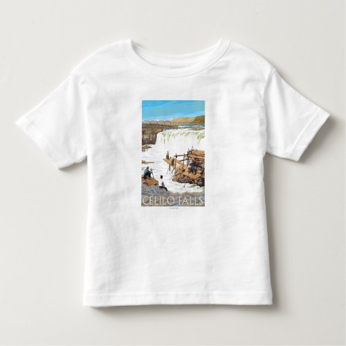 Celilo Falls Fishing Vintage Travel Poster Toddler T_shirt