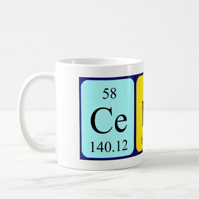 Celina periodic table name mug (Left)