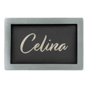 Celina white gold Handwriting Belt Buckle