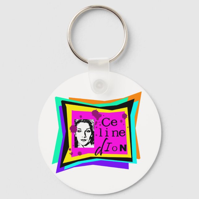 Celine Dion - pop art Keychain (Front)