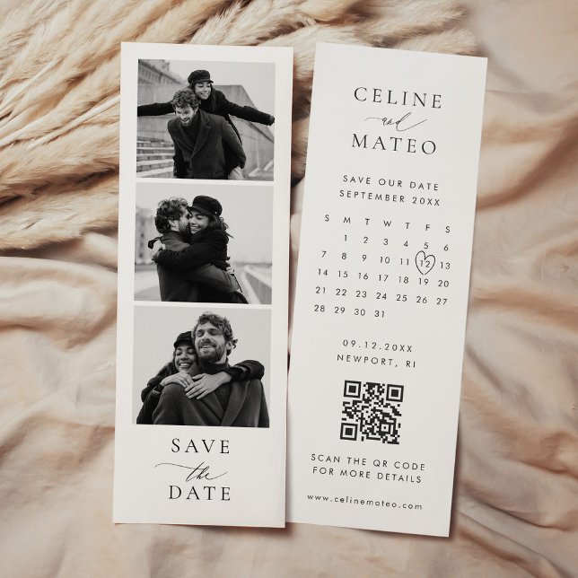 CELINE Modern Save the Date Bookmark Photo Strip (Creator Uploaded)