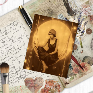 Celine Paper Moon Girl, Vintage Photo Jazz Age  Postcard