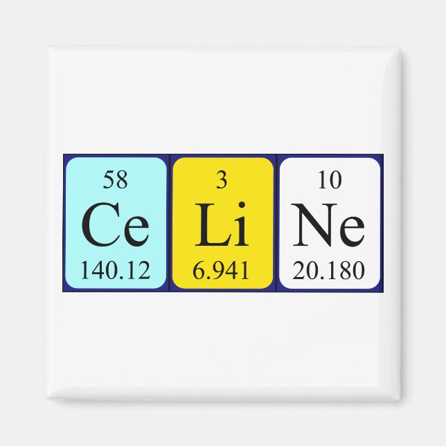 Celine periodic table name magnet (Front)