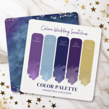 Celine • Purple & Blue Wedding Color Palette Card