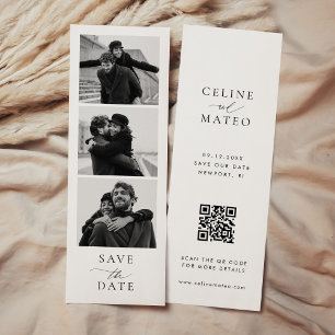 CELINE Save the Date Bookmark Photo Strip QR Code