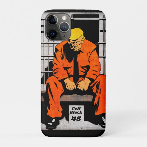 Cell Block 45 _ Trump Jail Time iPhone 11 Pro Case