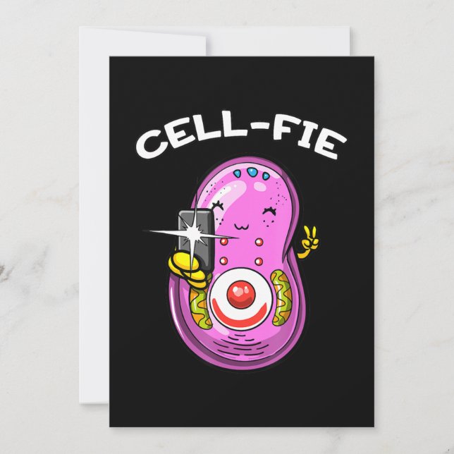 Cell-Fie Biology Science Teacher Student Funny Jok Holiday Card (Front)