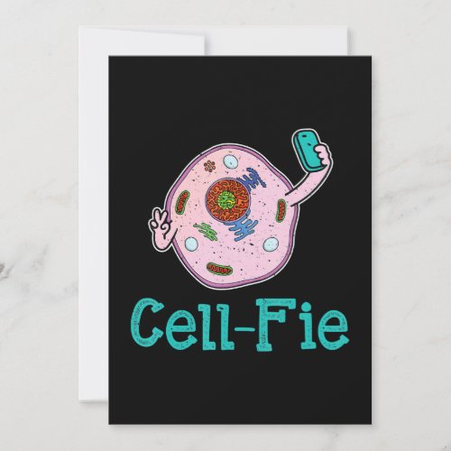 Cell_Fie Funny Biology Science Teacher Pun Gift Holiday Card