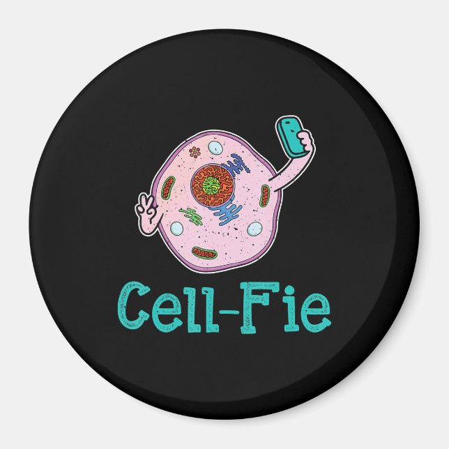 Cell-Fie Funny Biology Science Teacher Pun Gift Magnet (Front)