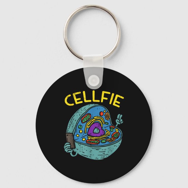 Cell Fie Funny Science Biology Teacher  Keychain (Front)