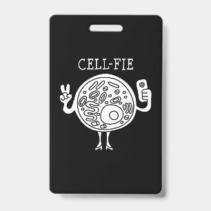 cell fie science pun teacher biology student gift badge