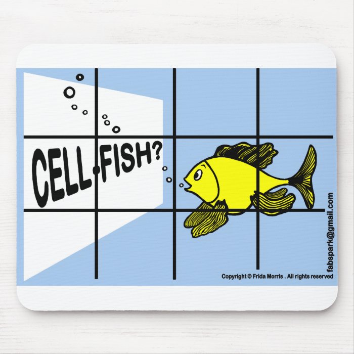 Cell Fish Hilarious Cell Fish selfish fish cartoon Mouse Pad