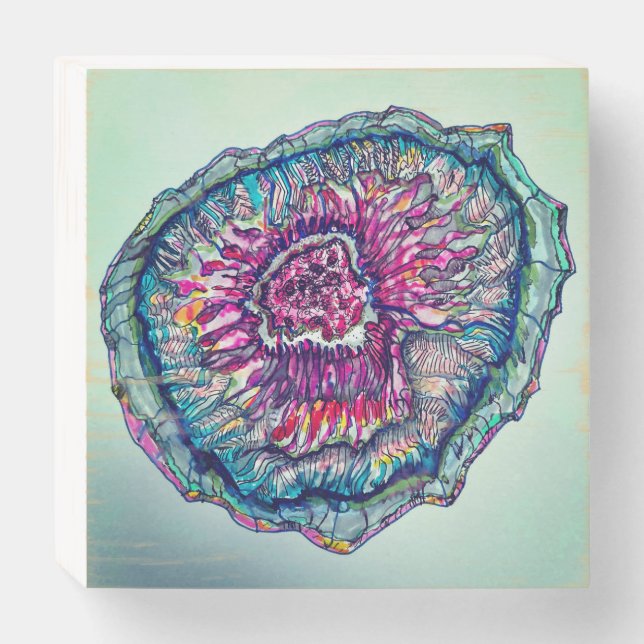 Cell Mandala Wood Box Sign (Front Horizontal)