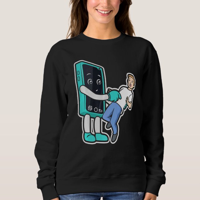 Cell Phone Addict Clothes Smartphone Addiction Rev Sweatshirt (Front)