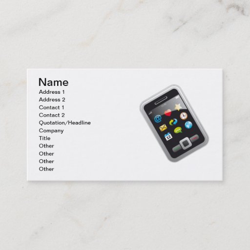 Customizable Cell Phone Business Card