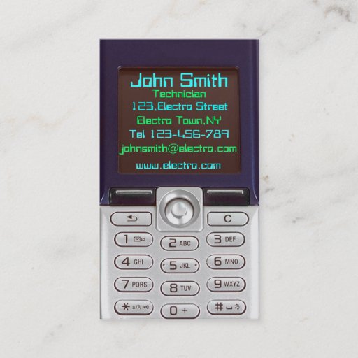 Customizable Cell Phone Business Card