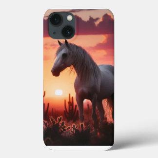 Cell Phone Case, Iphone, Sunset Wild Horse iPhone 13 Case