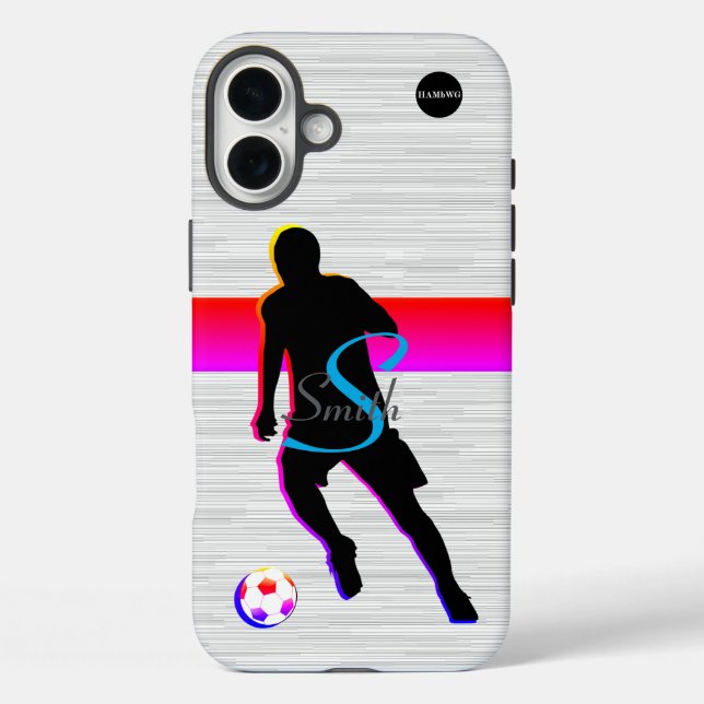 Cell Phone Case Soccer Player Graphic w Name (Back)