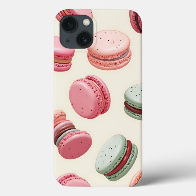 Cell phone case with delicious macaron pattern (Back)