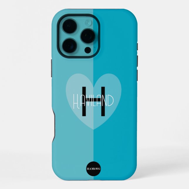 Cell Phone Case with Heart and MonogramHAMbWG (Back)