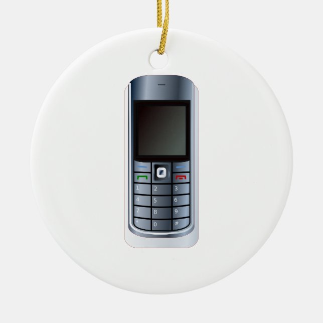 Cell Phone Ceramic Ornament (Front)