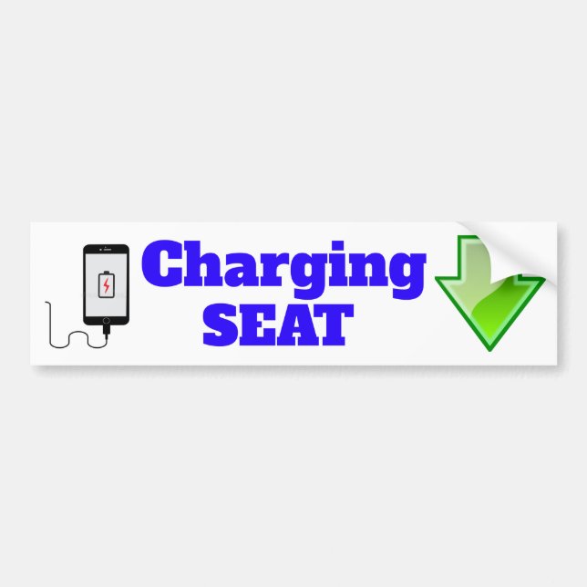 Cell Phone Charging Seat - School Bus sign/sticker Bumper Sticker (Front)