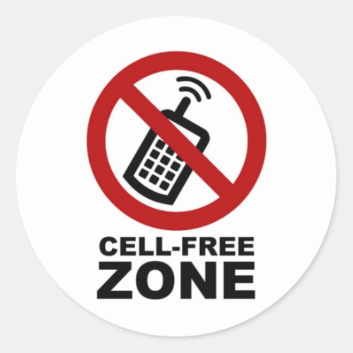 Cell Phone Free Zone Classic Round Sticker