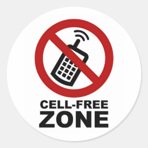 Cell Phone Free Zone Classic Round Sticker