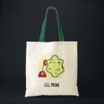 Cell Phone Funny Biology Science Pun  Tote Bag<br><div class="desc">Cell Phone Funny Biology Science Pun features a cute single cell using a vintage phone. Funny Pun gift for family and friends who love biology,  cell phones and puns.</div>