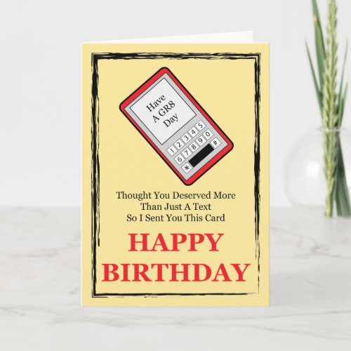 Cell Phone Happy Birthday Card