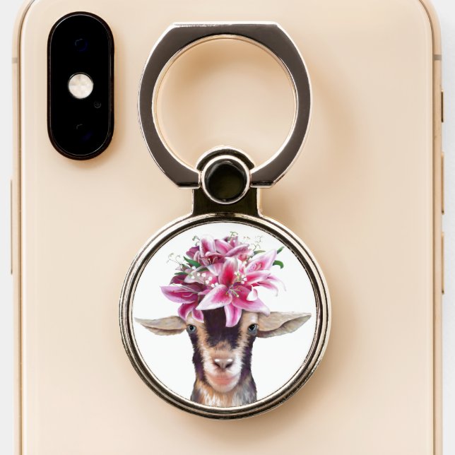 Cell Phone Holder/Grip Lily the Goat Ring Stand (Close Up)
