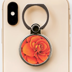 Cell Phone Holder/Grip Orange Begonia Phone Ring Stand