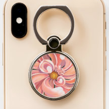 Cell Phone Holder/Grip Peach Dahlia