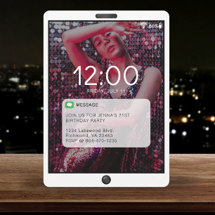 Cell Phone Lock Screen Birthday Party White