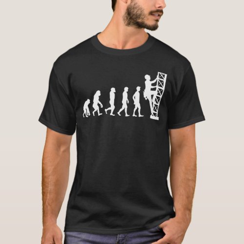 Cell Tower Climber Climbing Antenna Evolution T_Shirt