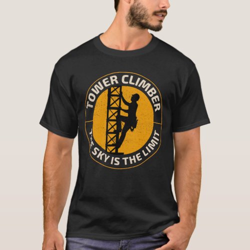 Cell Tower Climber Climbing Antenna Funny T_Shirt