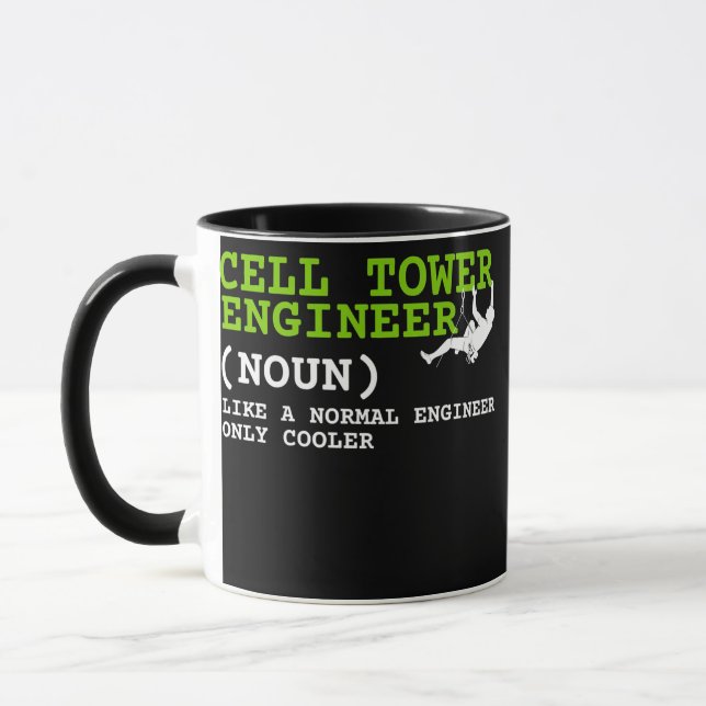 Cell Tower Engineer Technicians And Tower Climber Mug (Left)