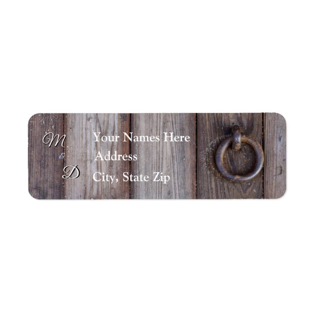 Cellar Door Handle Wedding Address Label (Front)