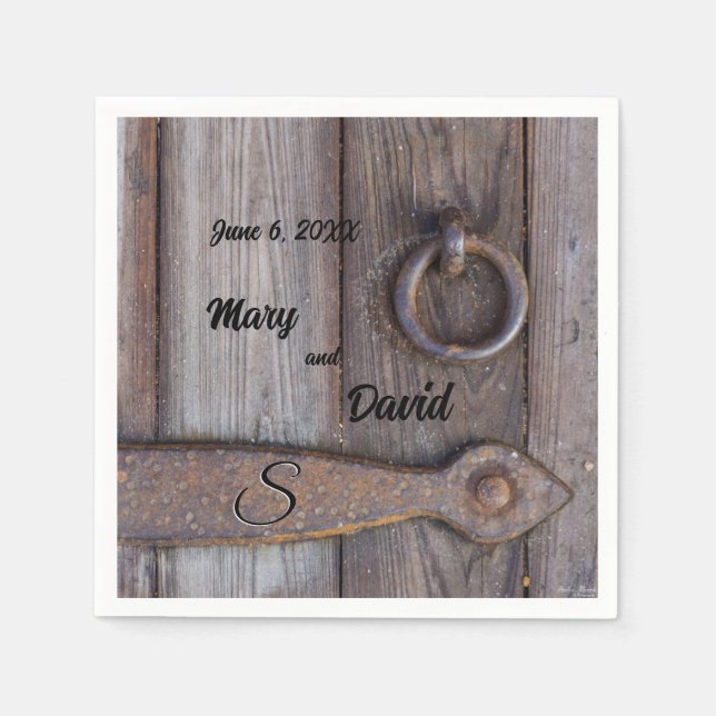 Cellar Door Handle Wedding Paper Napkins (Front)