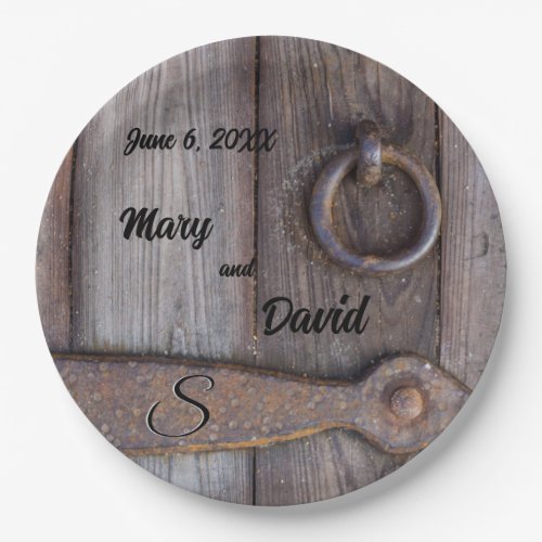 Cellar Door Handle Wedding Paper Plate