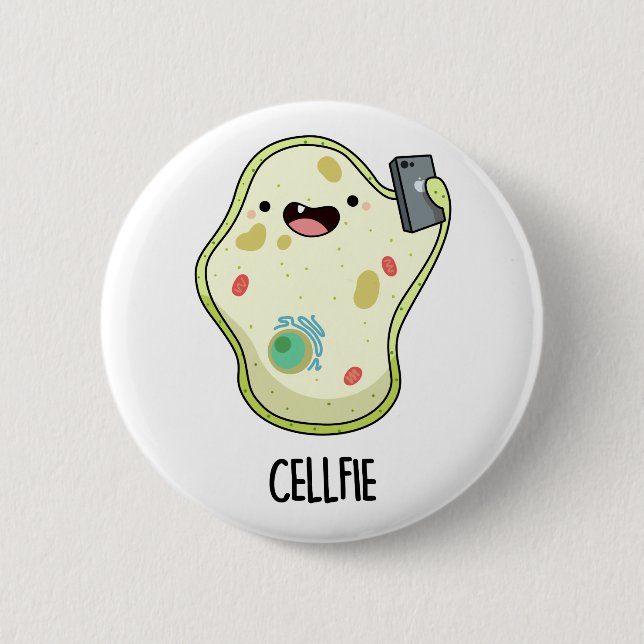 Cellfie Funny Biology Selfie Pun  Button (Front)