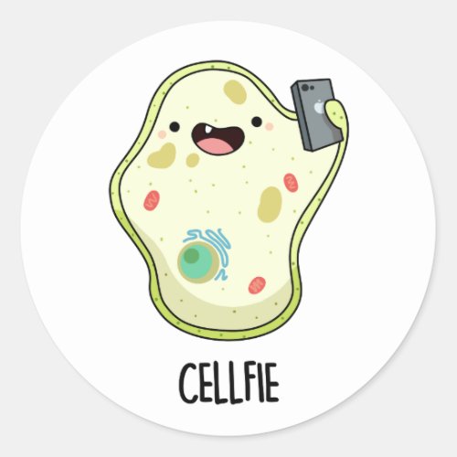 Cellfie Funny Biology Selfie Pun  Classic Round Sticker