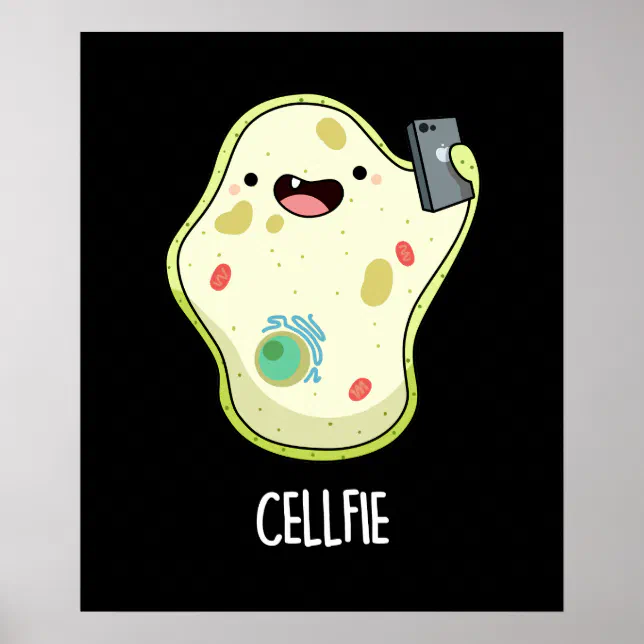 Cellfie Funny Biology Selfie Pun Dark Bg Poster Zazzle