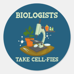 Cellfies Funny I Heart Love Science Biology Classic Round Sticker