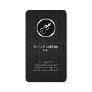 Cellist Cello Icon Black Grunge Business Card